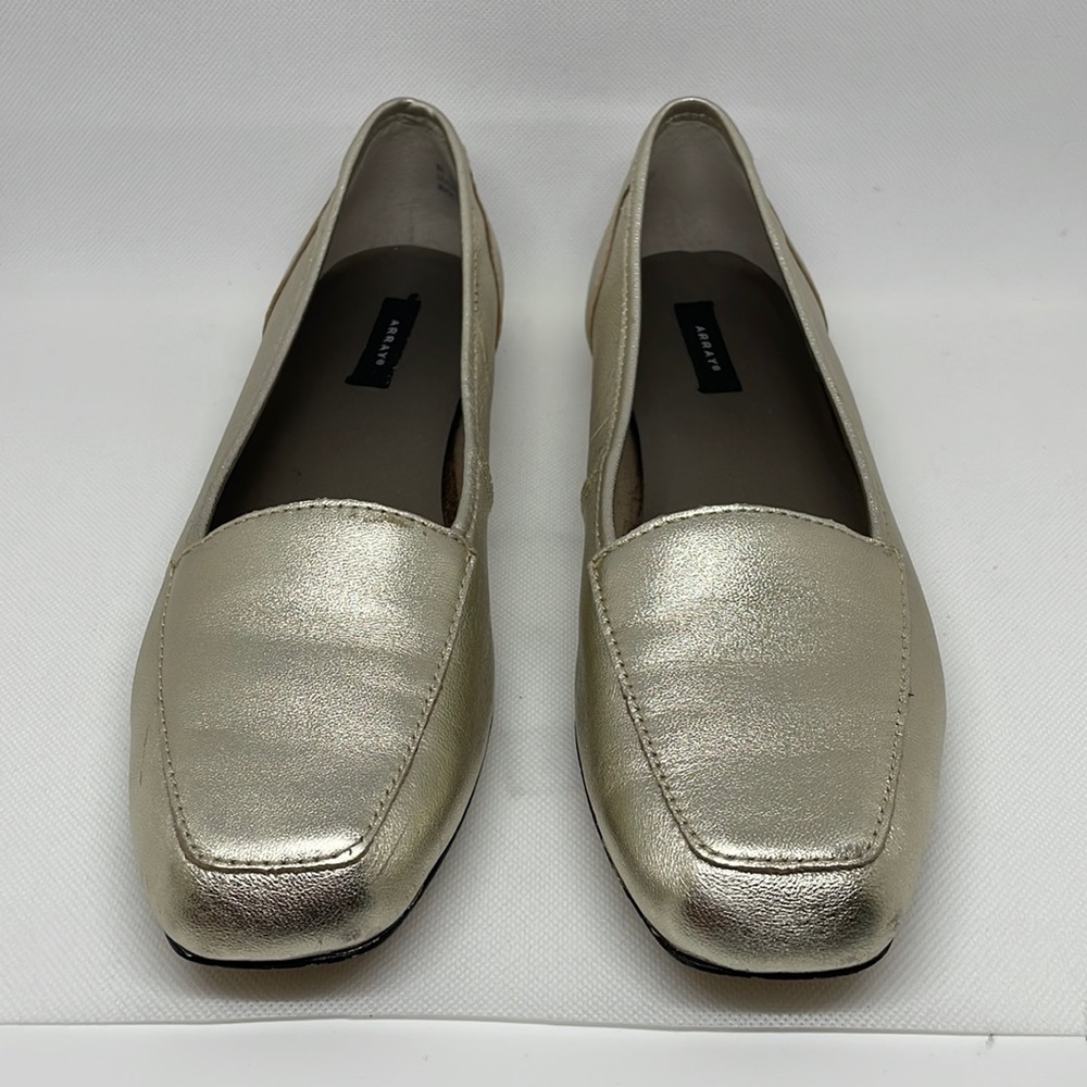 Array Freedom Leather Loafers - metallic gold - size 8N